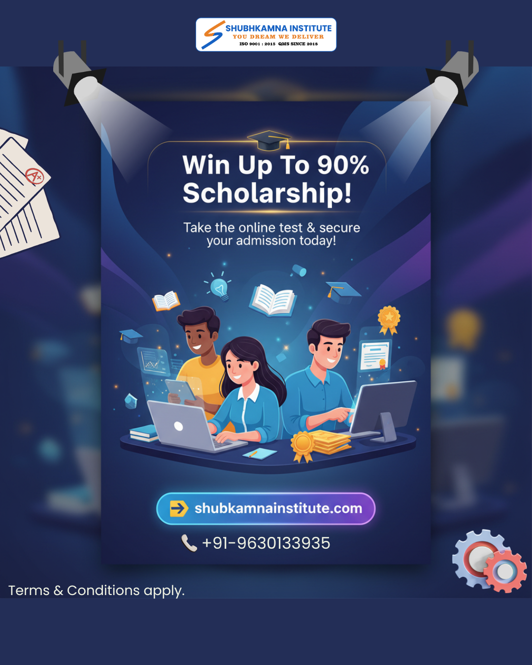 Shubhkamna Institute Scholarship Exam Banner for Courses